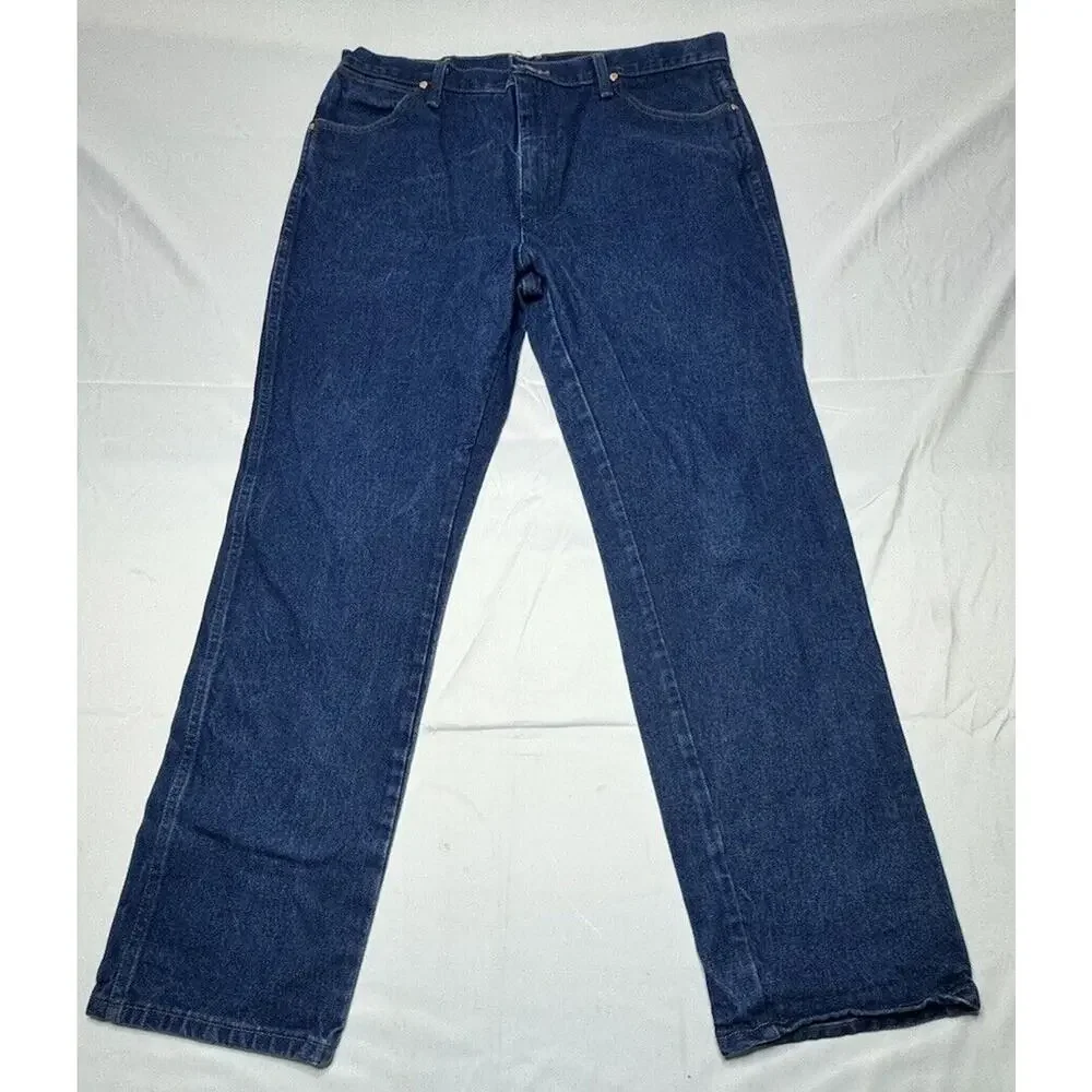 Wrangler 936DEN Men's Straight Leg‎ Blue Western Blue Jeans - Size 38x30.5